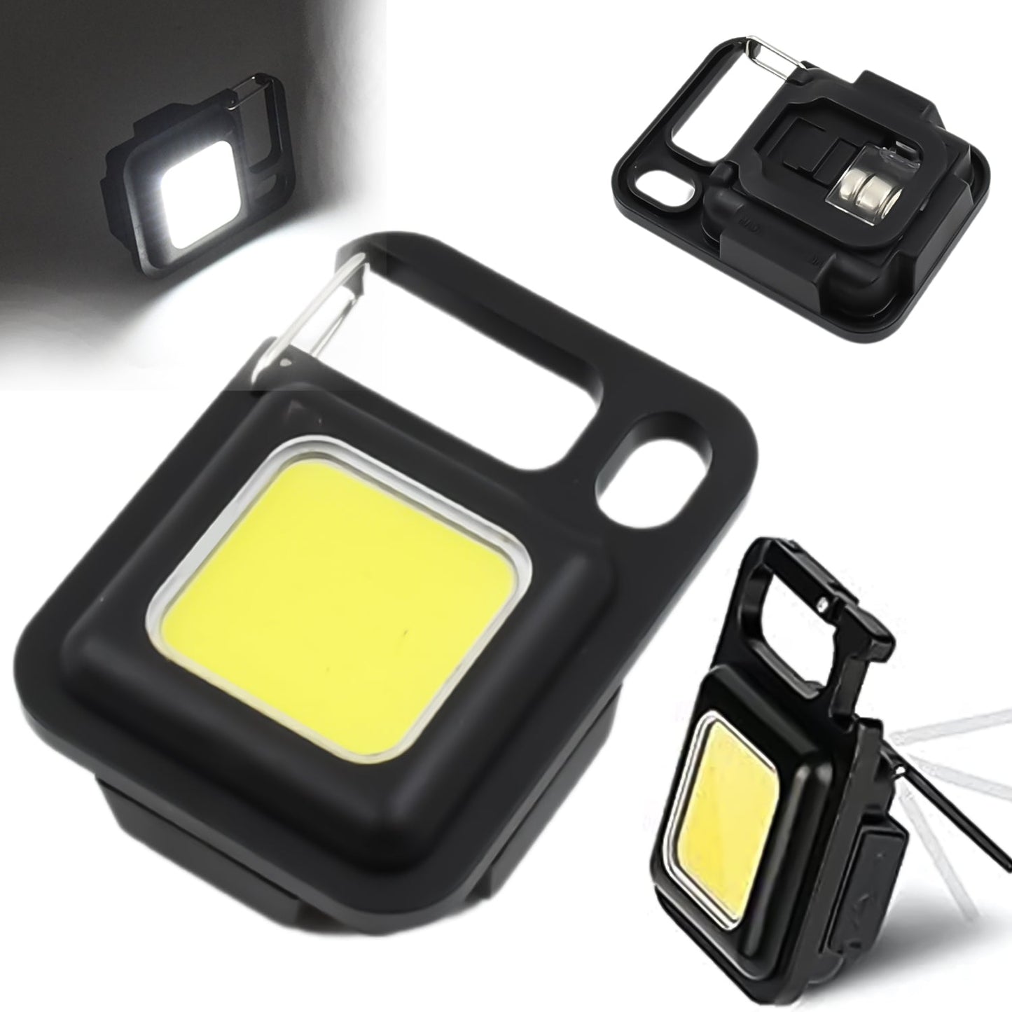 LED Battery Operated Keychain Flashlight with Folding Bracket Bottle Opener (1 Pc)