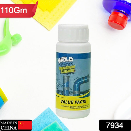 Chemical powder for removing clogs from pipes