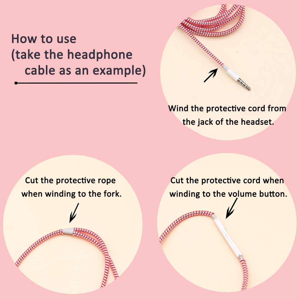 Metallic Cable Protector for Cords & Headphones (Spiral Wrap)