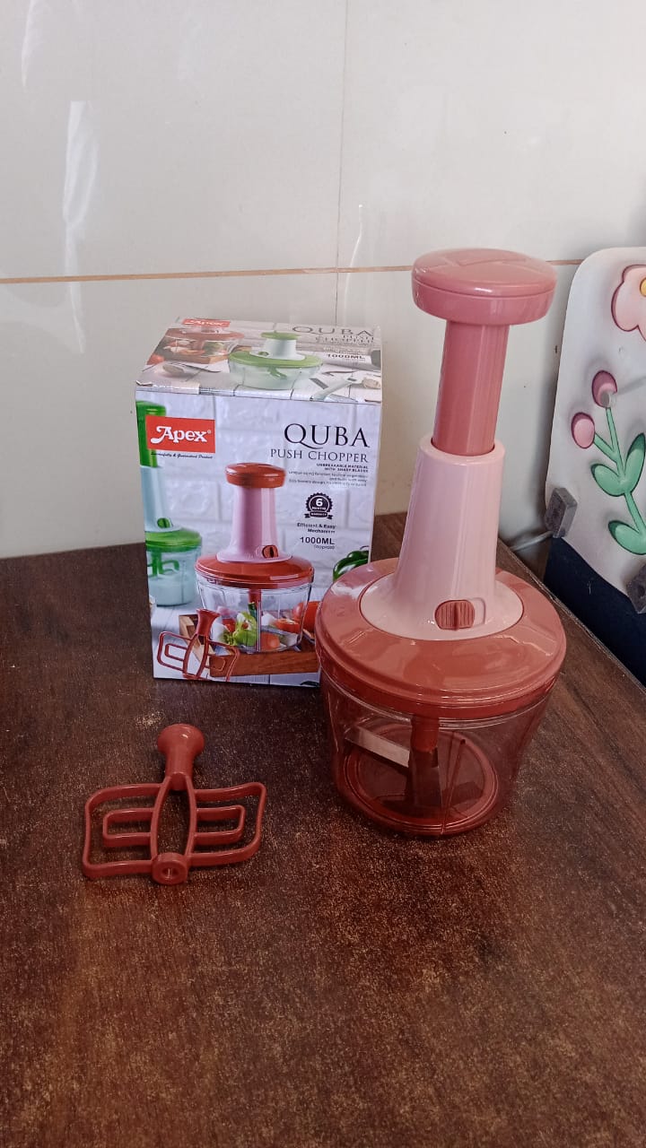 Apex Quba Push Chopper with Stainless Steel Blades (1000ml)