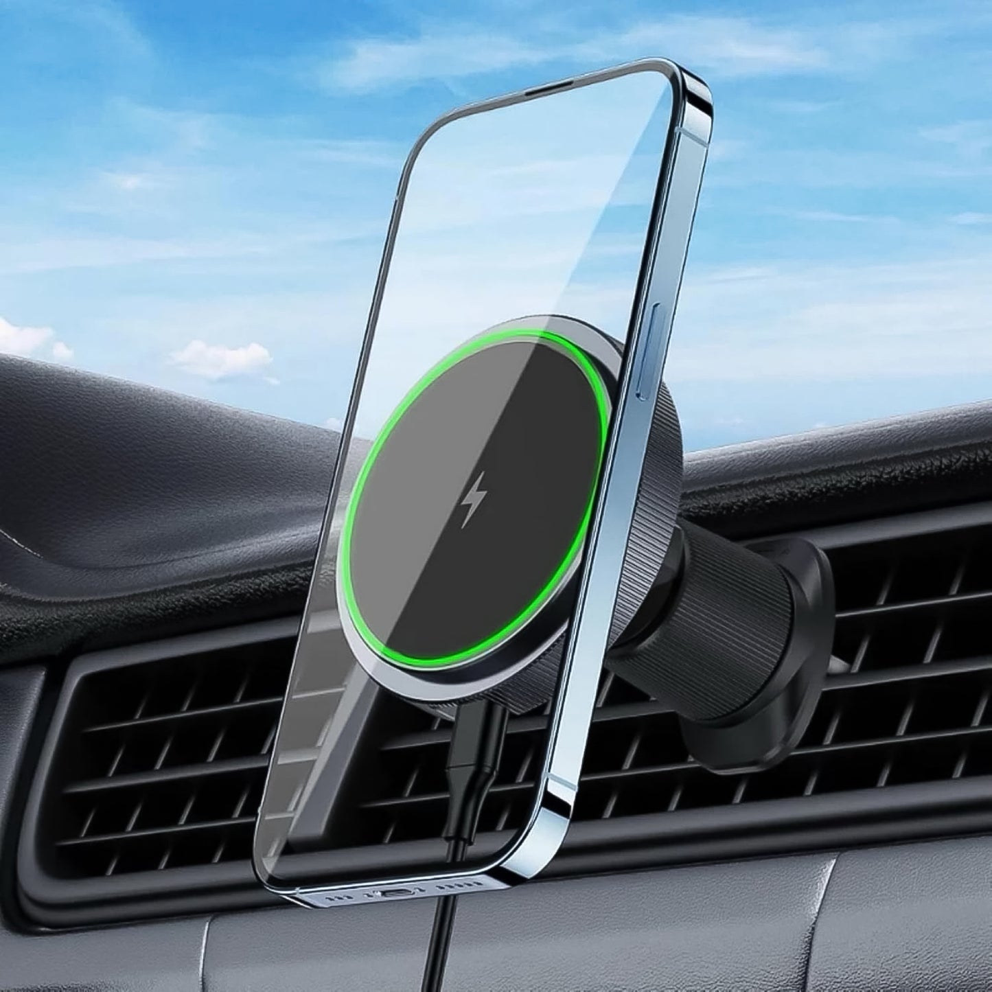 Magnetic Phone Mount Wireless Charger Music Reactive Lights (1 Set)