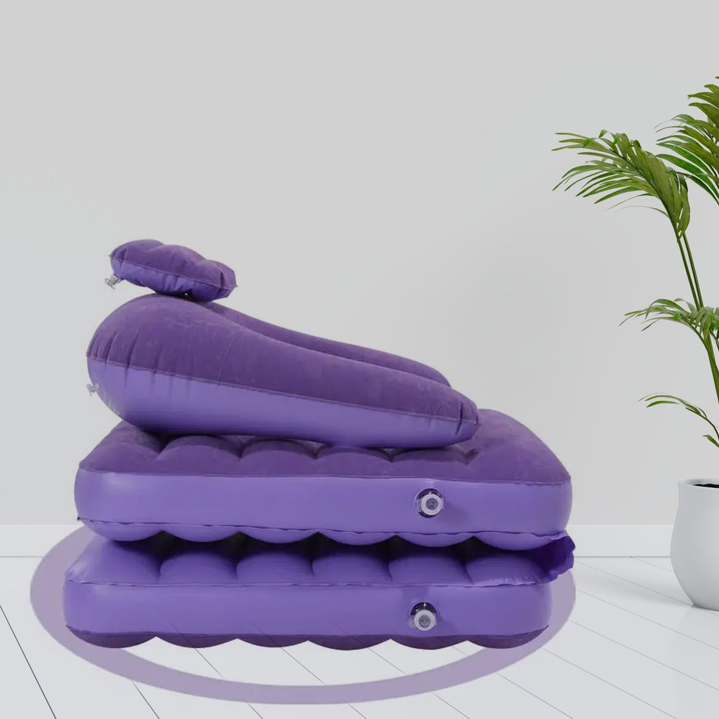 2 In 1 Air Mattress Lounger Portable Inflatable Mattress Air Sofa With Air Hand Pump (17575 Cm)