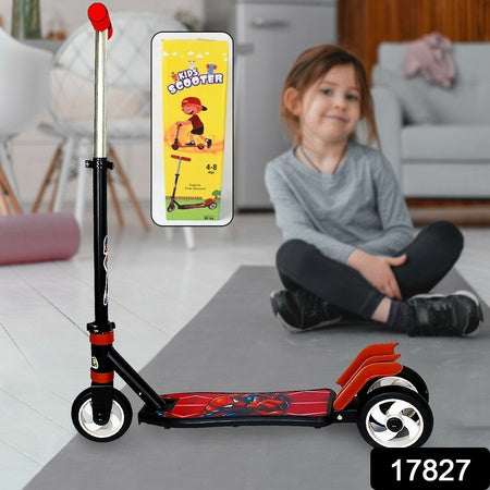 Basic Kids Ride On Leg Push Scooter For Boys And Girls (4 - 8 Years Old Kids) Foldable Scooter Cycle With Height Adjustment For Boys And Girls Multicolor (1 Pc 3 Wheel)