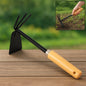 2 in 1 Double Hoe Gardening Tool with Wooden Handle