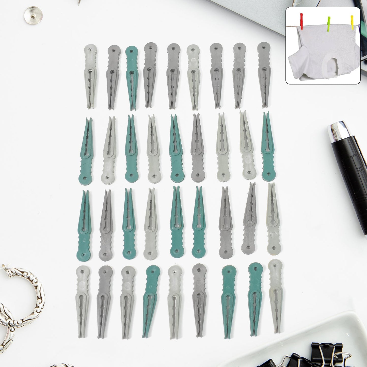 36Pcs MULTIPURPOSE PLASTIC CLOTH HANGING PEGS / CLIPS - 36 PCS