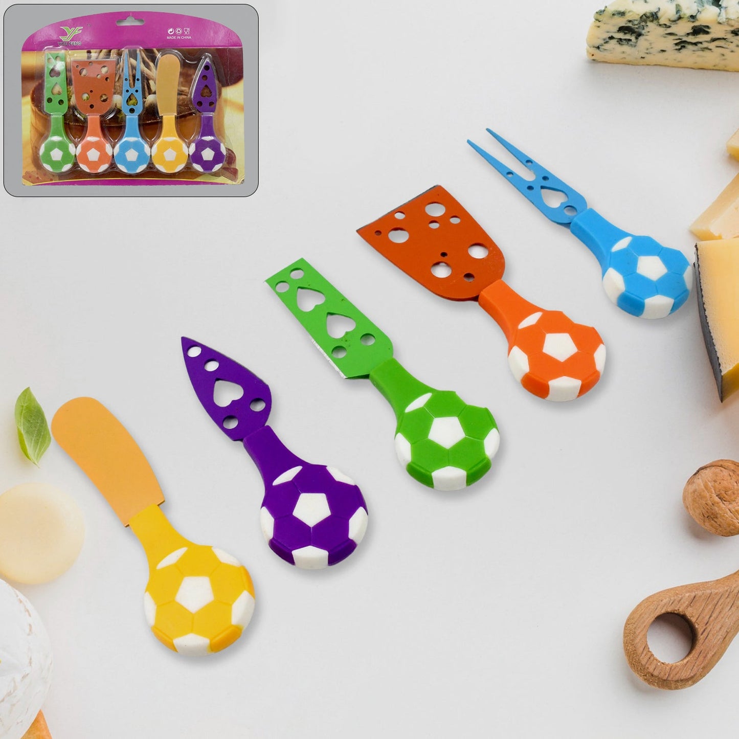 Soccer-Themed Cheese Knife Set