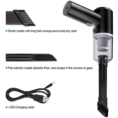 Vacuum Cleaner Dust Collection  2 in 1 Car Vacuum Cleaner 120W High-Power Handheld Wireless Vacuum Cleaner Home Car Dual-use Portable USB Rechargeable