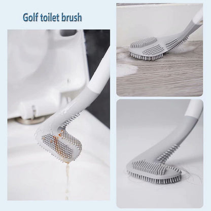 Stylish golf toilet brush and sticker holder.