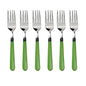 Stainless steel dining forks set of 6 with comfortable grip for home use.