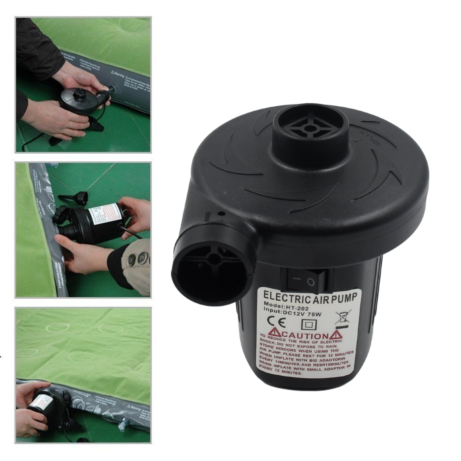 Inflator pump for air mattresses and pools