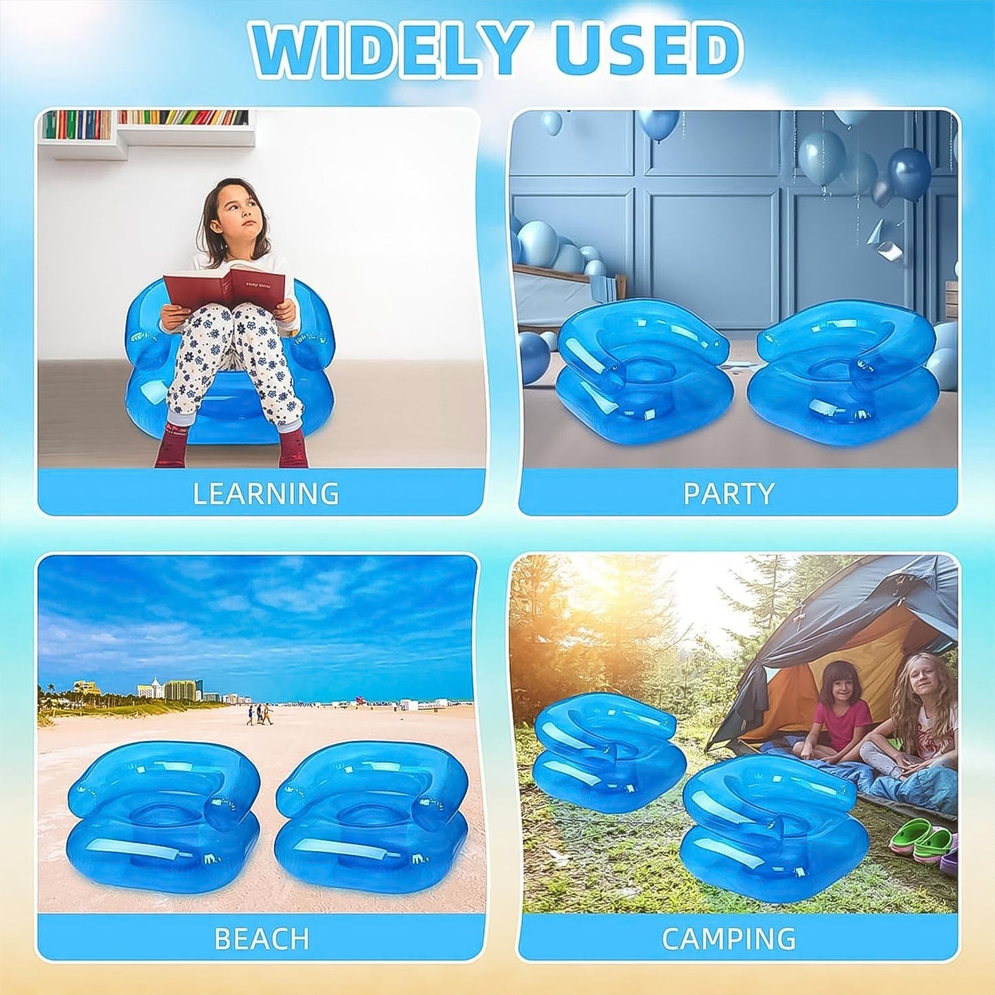 Inflatable Sofa Chair for Boys and Girls Suitable for Camping (28 Inch Approx / 1 Set)