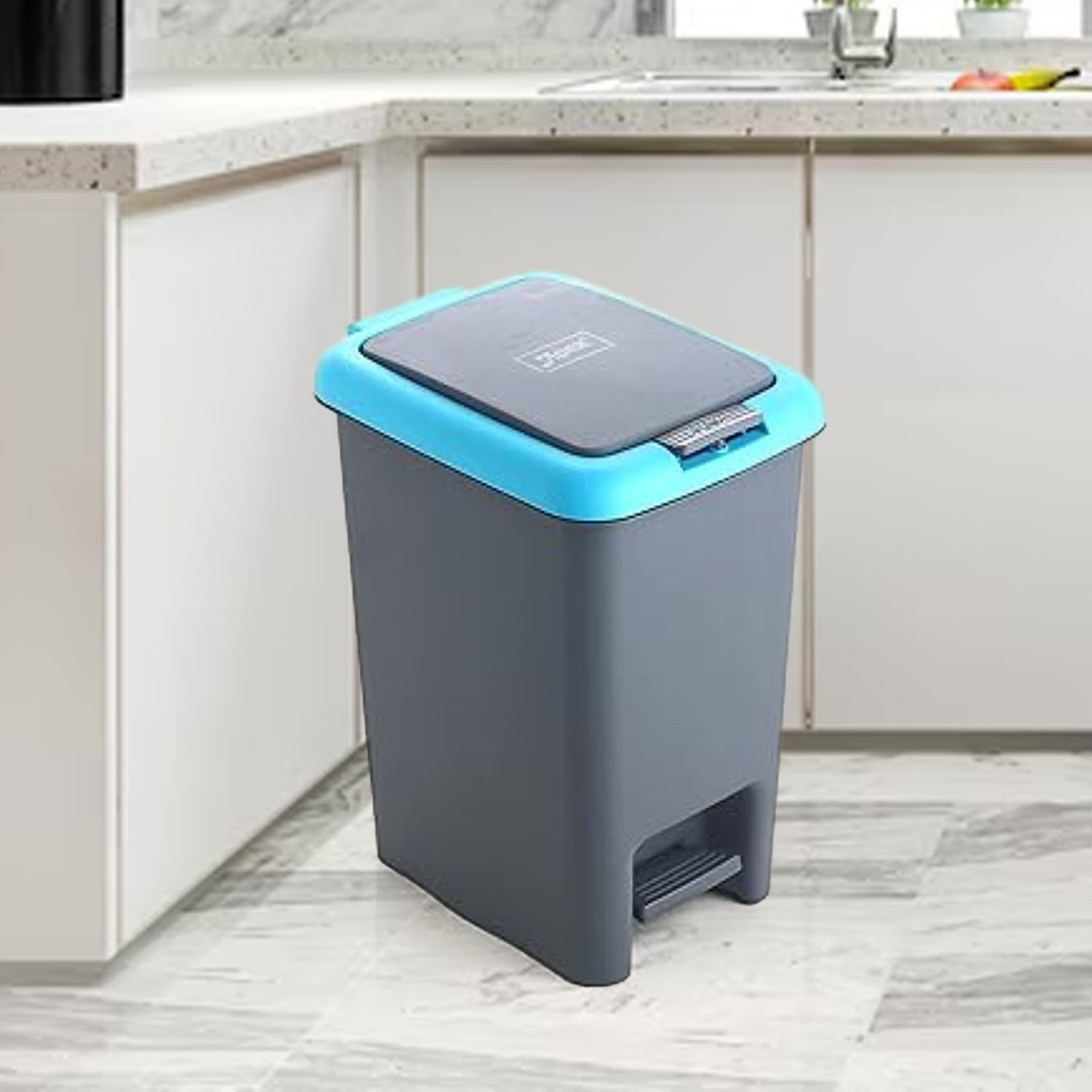 Apex Plastic Push N Pedal Dust Bin | Hands-Free Operation, Compact Design 6.5 Liters (1 Pc / Mix Color)