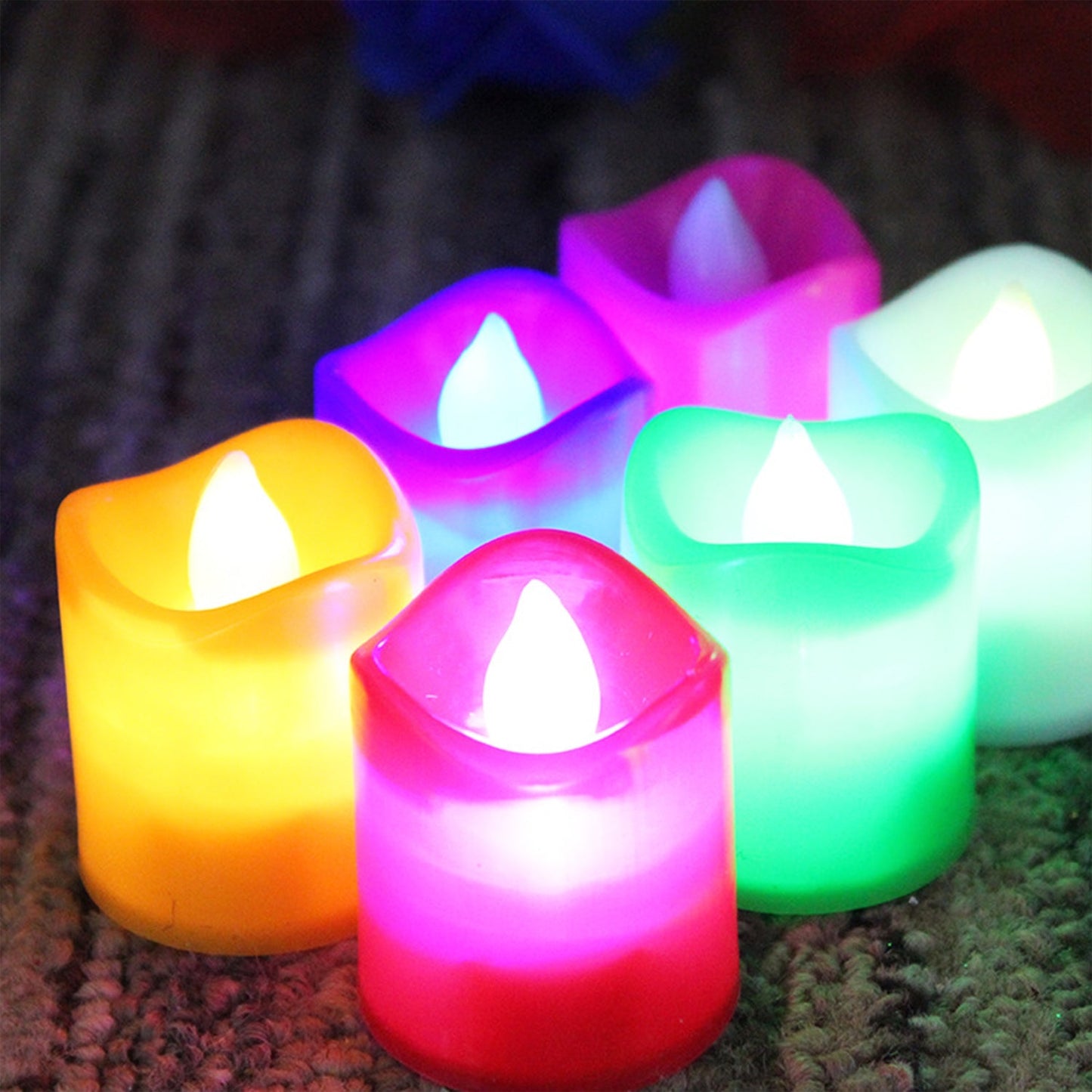 Multicolor LED tealight candles pack