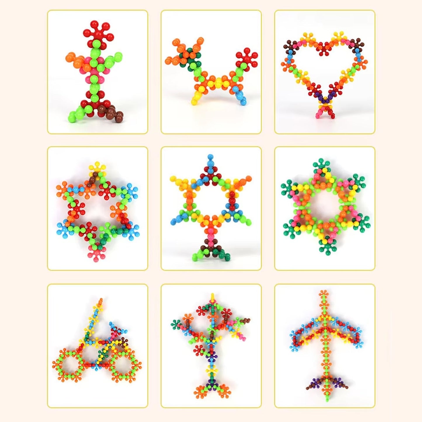 Star Shaped, Star Block Interlocking Blocks Colorful Star Building Blocks (100 Pcs Set)