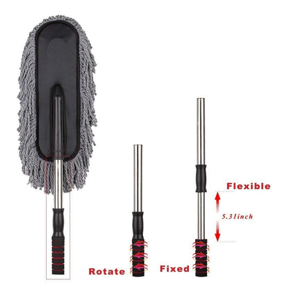 Car Duster, Long Retractable / Soft / Non-Slip / Handle Multipurpose Microfiber Wash Brush Vehicle Interior and Exterior Cleaning Kit with for Car, Boats or Home