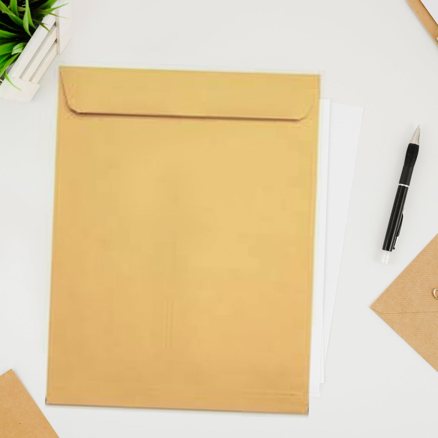 Kraft Envelopes, 16 x 14 Inch, Brown Envelopes, Envelopes, Card Envelopes, Kraft Paper Envelopes, Invitation Envelopes, Postcard Envelopes, Quick Self Seal, Stationery For General, Office (1 Pc )