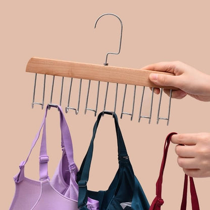 Space Saving 8 Hooks Wooden Hangers (1 Pc)