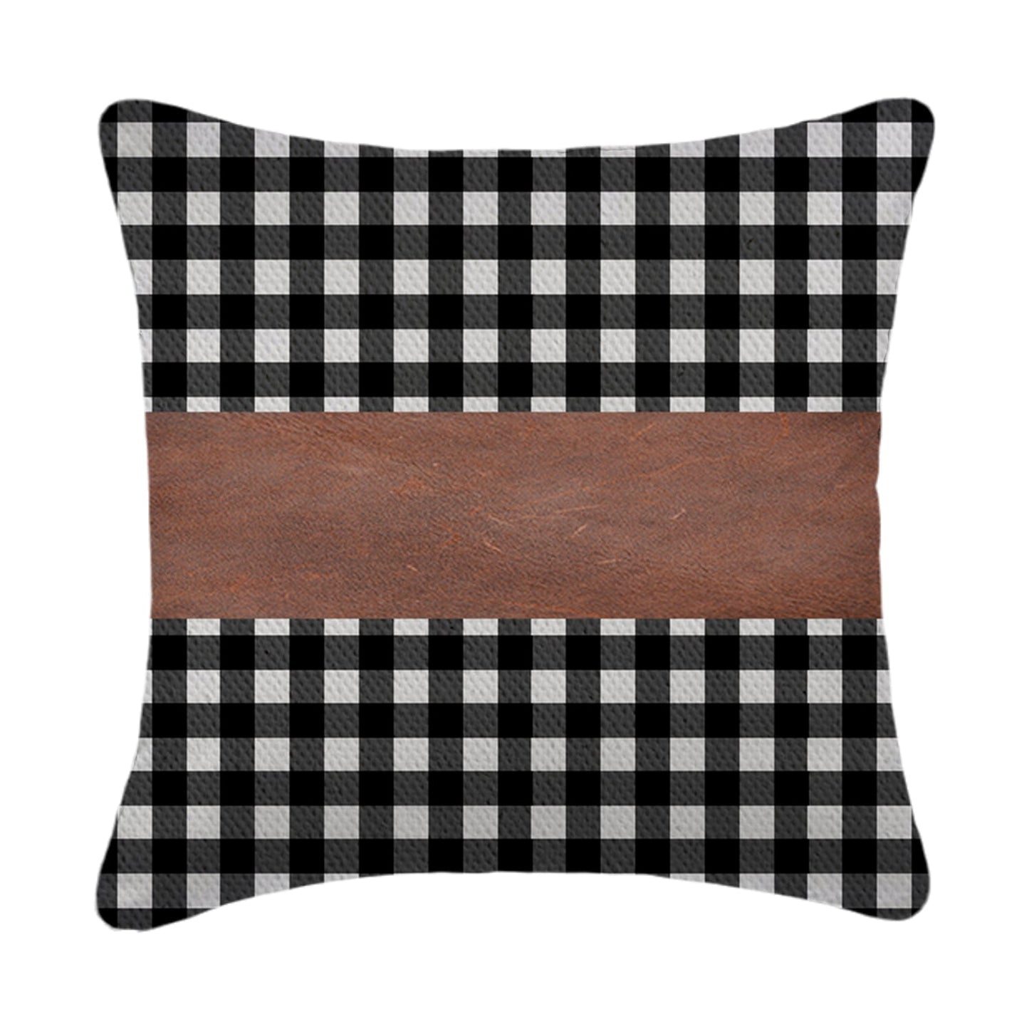 Pillow Covers, Leather & Cotton Cushion Covers (17 × 17 Inch / 1 Pair / 2 Pc)