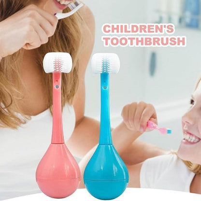 Training toothbrush with soft bristles and silicone head for kids, age 2-12.