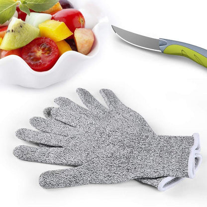 Multicolor safety gloves for cutting and industrial use.