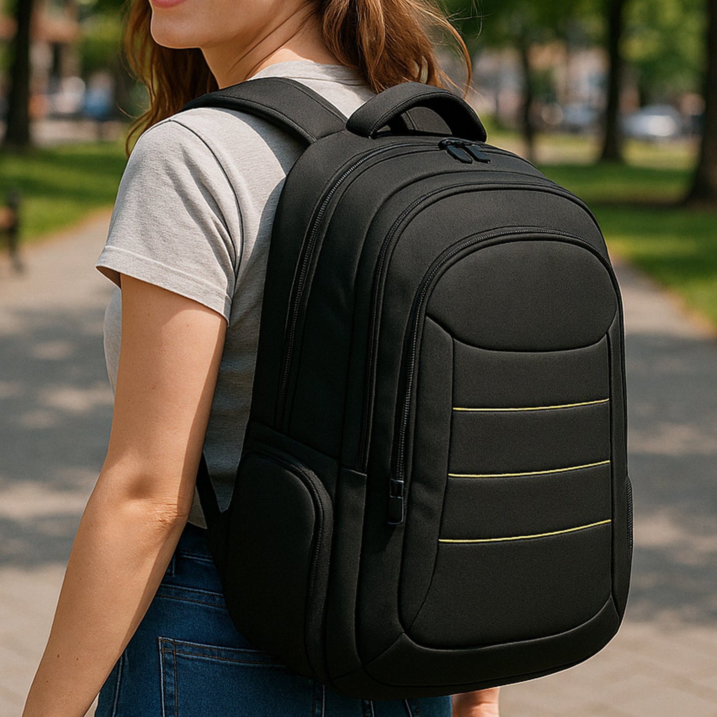 Lightweight Water-Resistant Laptop Bag with Pockets & Adjustable Strap