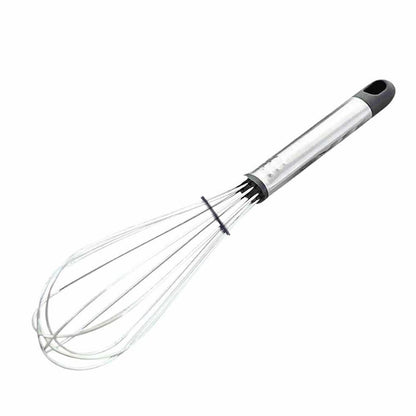 Wire whisk designed for mixing, with a comfortable handle.