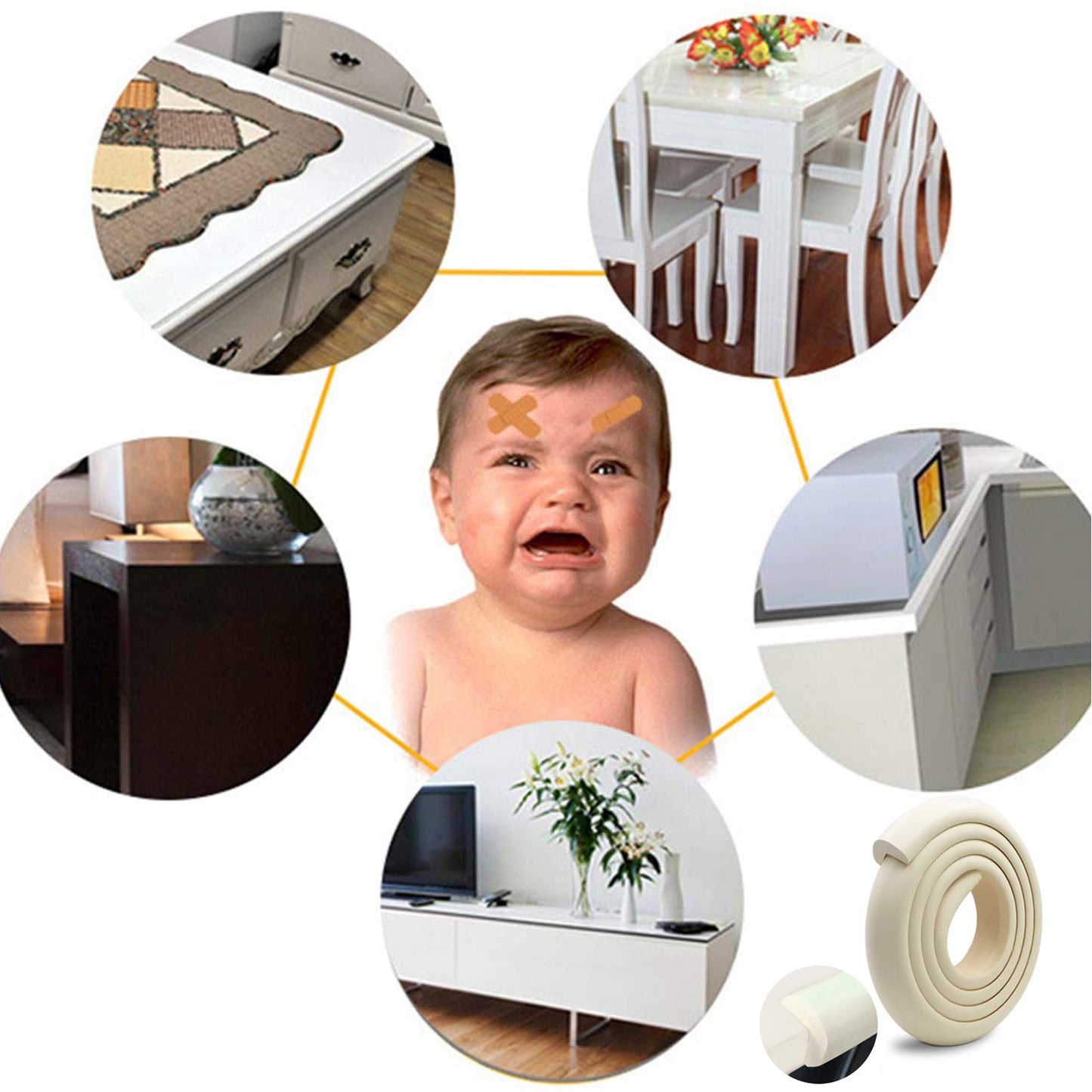 Baby safety corner cushions for furniture