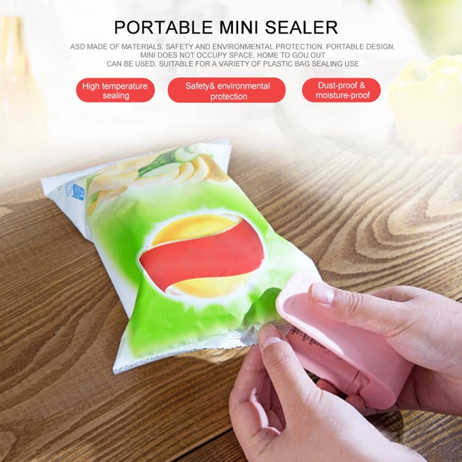 Mini heat sealing tool for plastic bags