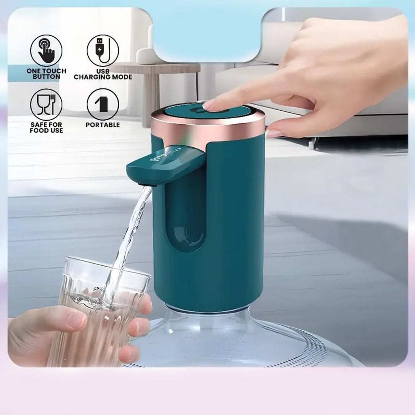 USB Rechargeable Automatic Water Dispenser for 20 Litre Bottle (1 Pc)