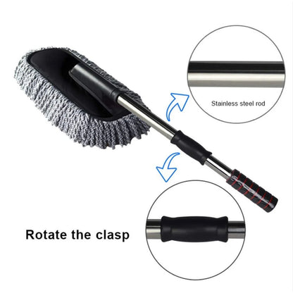 Car Duster, Long Retractable / Soft / Non-Slip / Handle Multipurpose Microfiber Wash Brush Vehicle Interior and Exterior Cleaning Kit with for Car, Boats or Home