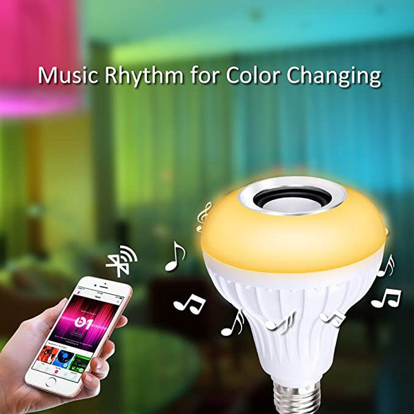 Smart LED bulb with Bluetooth connectivity and vibrant light options.