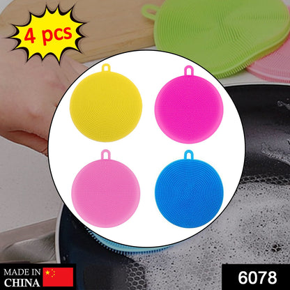 Colorful silicone scrubber sponge, mildew-resistant and non-stick.