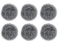 Round stainless steel scrubbers, pack of 6