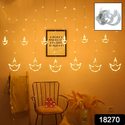 Diya Curtain String Lights