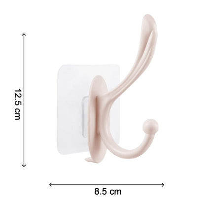 Plastic self-adhesive wall hook, versatile use.