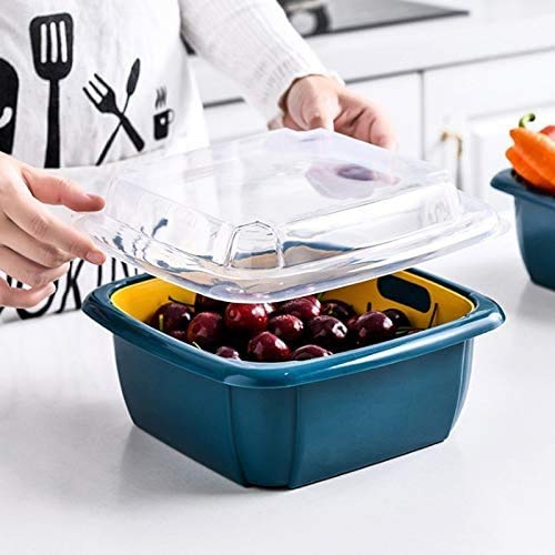 Multifunctional food drainer basket with double layers