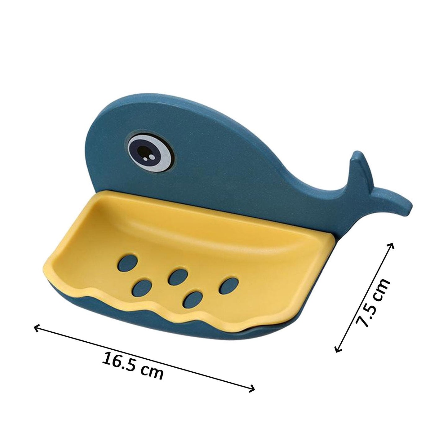 Side view of the fish-shaped soap dish holder, showcasing its design and mounting method