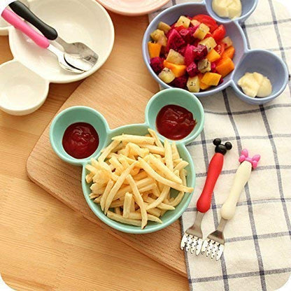 Sectioned plate for kids snacks, Mickey shape