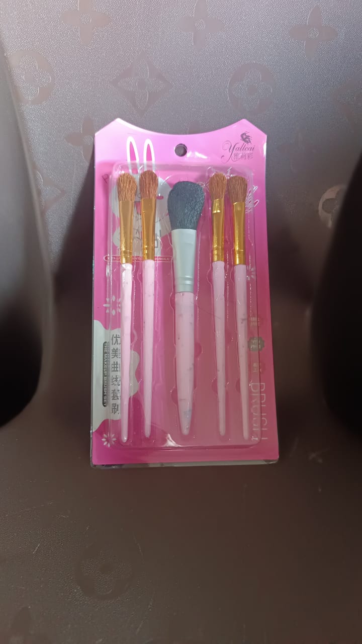 5pc Makeup Brush Tools Kit (5 Pcs Set  Mix Color)