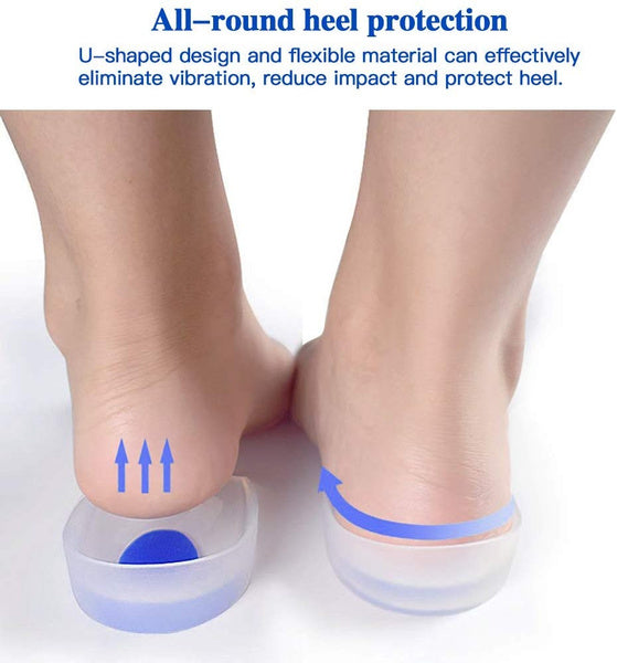 Durable silicone heel pads for everyday comfort.