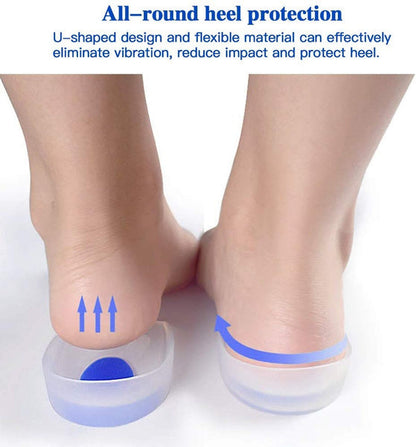 Durable silicone heel pads for everyday comfort.