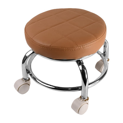 Heavy Duty Steel Base Round Rolling Stool With Wheels Pedicure Stool (1 Pc)