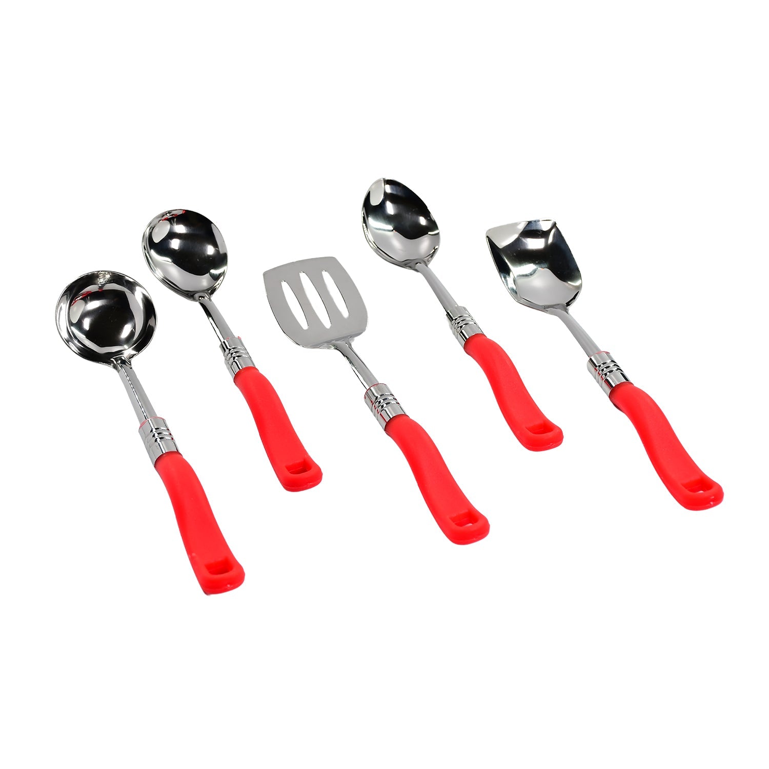 Durable stainless steel serving spoons, set of 5