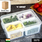 Fridge Storage Boxes Freezer Storage Containers, Container for Kitchen Storage Set, Storage in Kitchen, Vegetable Storage, Draining Crisper Refrigerator Food Box (1 Pc)