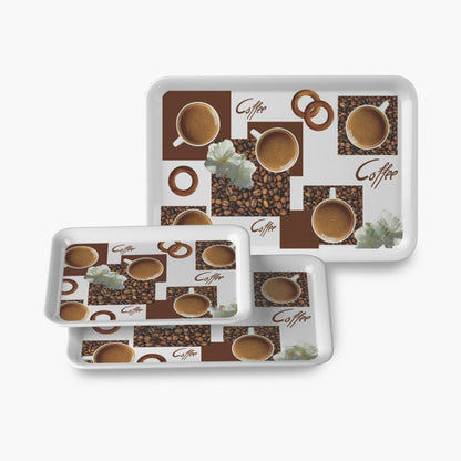 Multicolor serving trays in 3 sizes, perfect for food presentation and home decor.