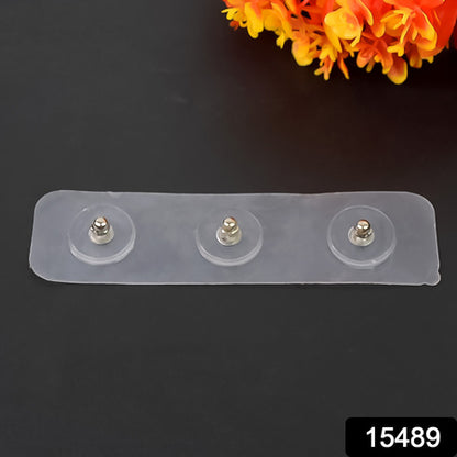 Adhesive Nails Wall Hooks (Screw Sticker  3 Hook  1 Pc)