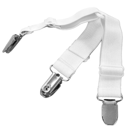 Adjustable Triangle Elastic Suspenders Gripper Holder Straps Clip for Bed Sheets (4 Pc)