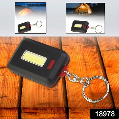 Led Keychain Cob Light With Hook  Loop Sticker. 3 Light Modes (1 Pc  Battery Not Included)