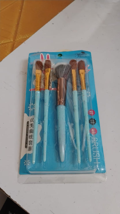 5pc Makeup Brush Tools Kit (5 Pcs Set  Mix Color)