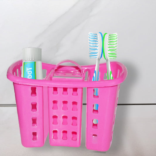 Compact 4-in-1 bathroom organizer for toothbrush and toothpaste